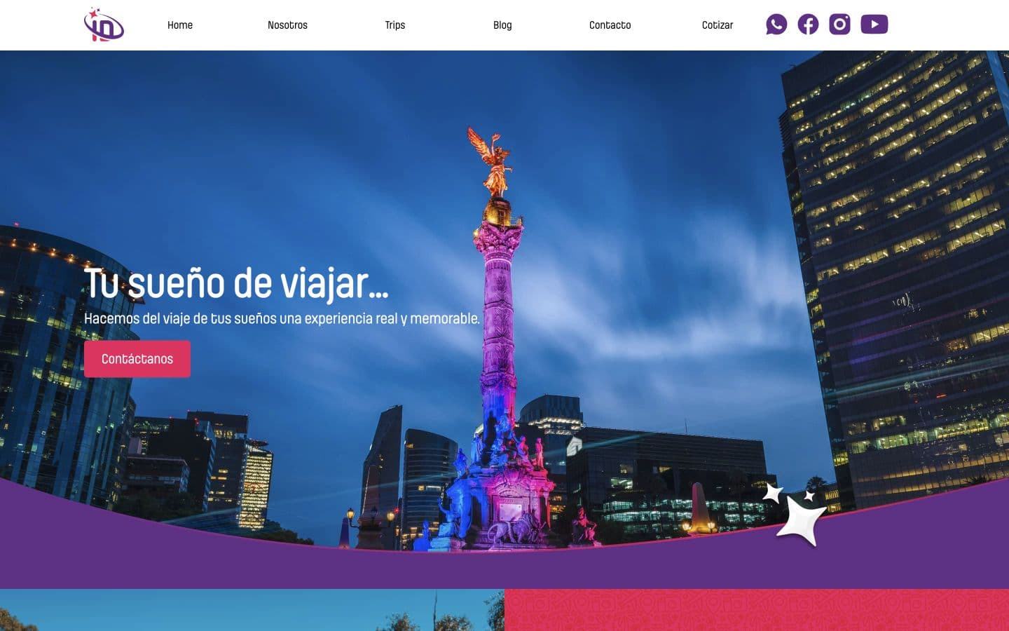 Sitio regional y CMS propio para administrar destinos, categorías, galerías y contenido.